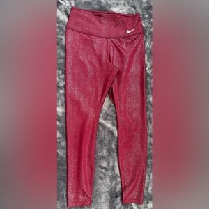 Women’s "Nike" Size S, Red, Mid Rise, Tight Fit, Dri-Fit, Leggings